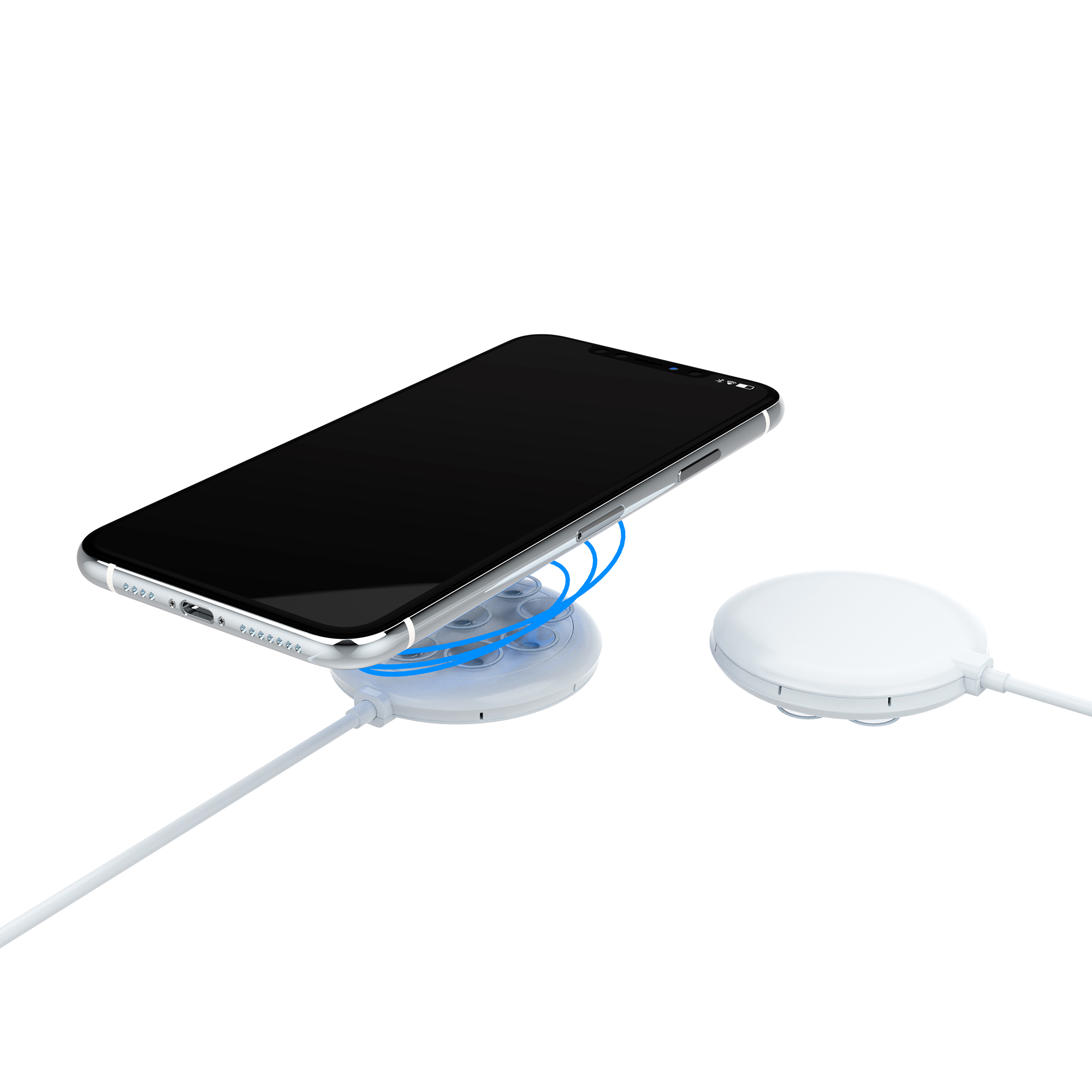 Беспроводное (15W) зарядное устройство "Sticker" с присосками Беспроводное (15W) зарядное устройство "Sticker" с присосками