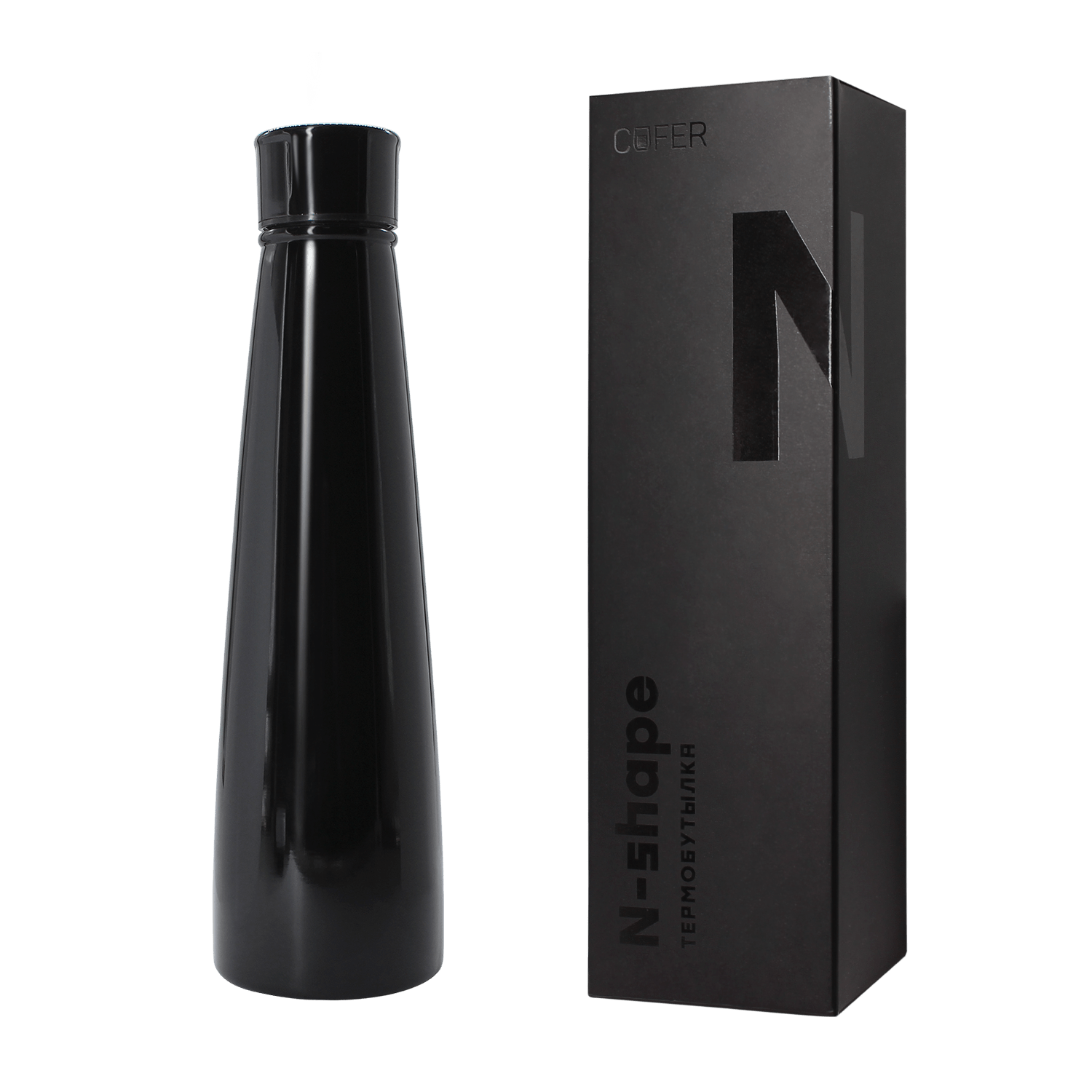 Термобутылка для напитков N-shape (черный) Термобутылка для напитков N-shape (черный)