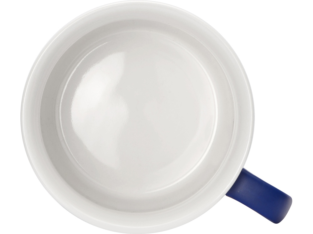 Матовая кружка Nancy 360 мл цветная снаружи, белая внутри, синий