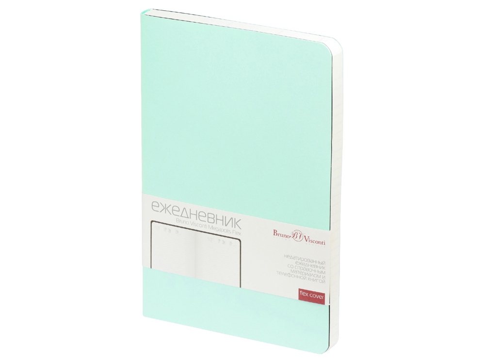 Ежедневник А5 недатированный Megapolis Flex, зефирный мятный