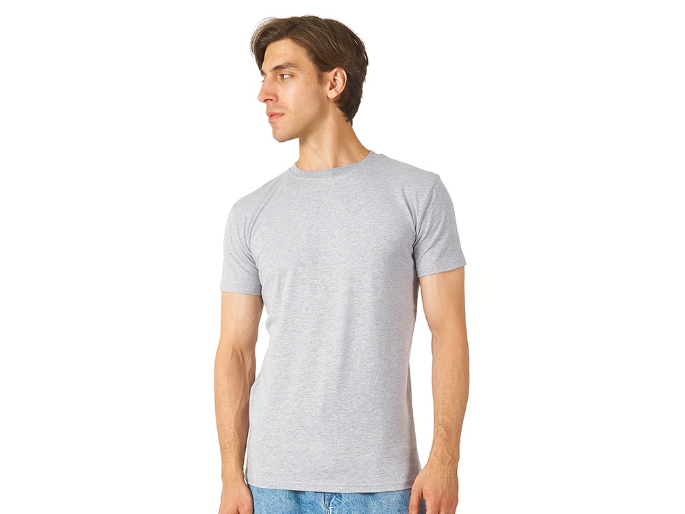 Футболка HD Fit короткий рукав с эластаном_2XL, мужская,серый меланж