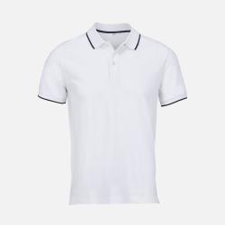 Рубашка поло унисекс Palermo, белая с темно-синим