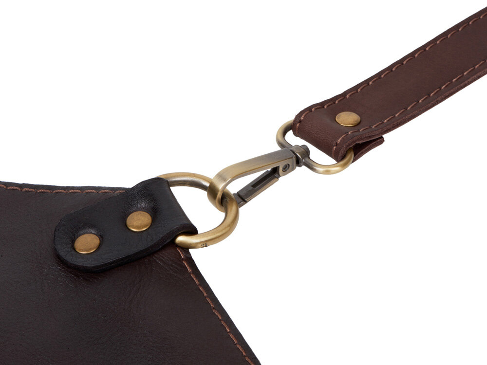 Набор: фартук из натуральной кожи в тубусе, темно-коричневый