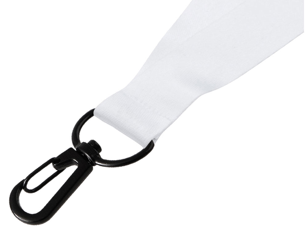 Ланъярд 2 см под сублимацию с карабином и замком обрыва, черный