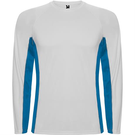 Спортивная футболка SHANGHAI L/S мужская, БЕЛЫЙ/КОРОЛЕВСКИЙ СИНИЙ 2XL