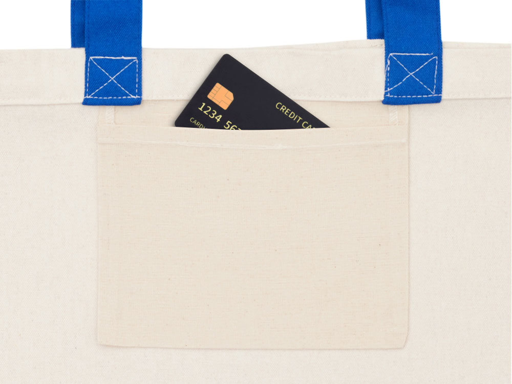 Сумка для шоппинга Cotton из переработанного хлопка 280 г, синий