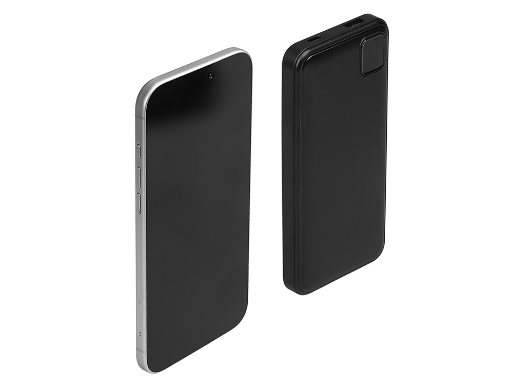 Внешний аккумулятор со встроенными кабелями Фрэйм, 10000мач, черный