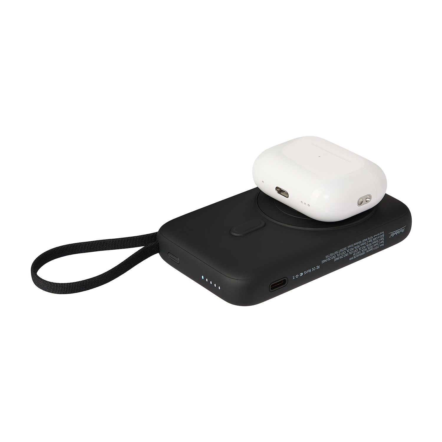 Внешний аккумулятор Комбо (Combo) 4-в-1 10000mAh с функцией беспроводной зарядки 15W, черный