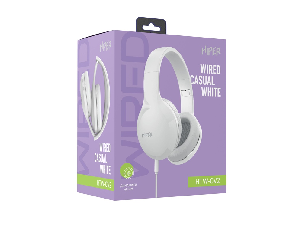 HIPER Наушники накладные WIRED CASUAL WHITE HTW-OV2 (Р)