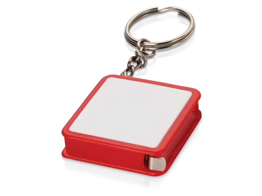 Брелок-рулетка, 1 м., белый/красный