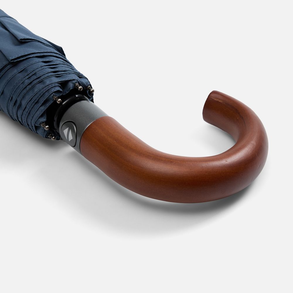 Зонт складной Classic, темно-синий с темной ручкой Зонт складной Classic, темно-синий с темной ручкой