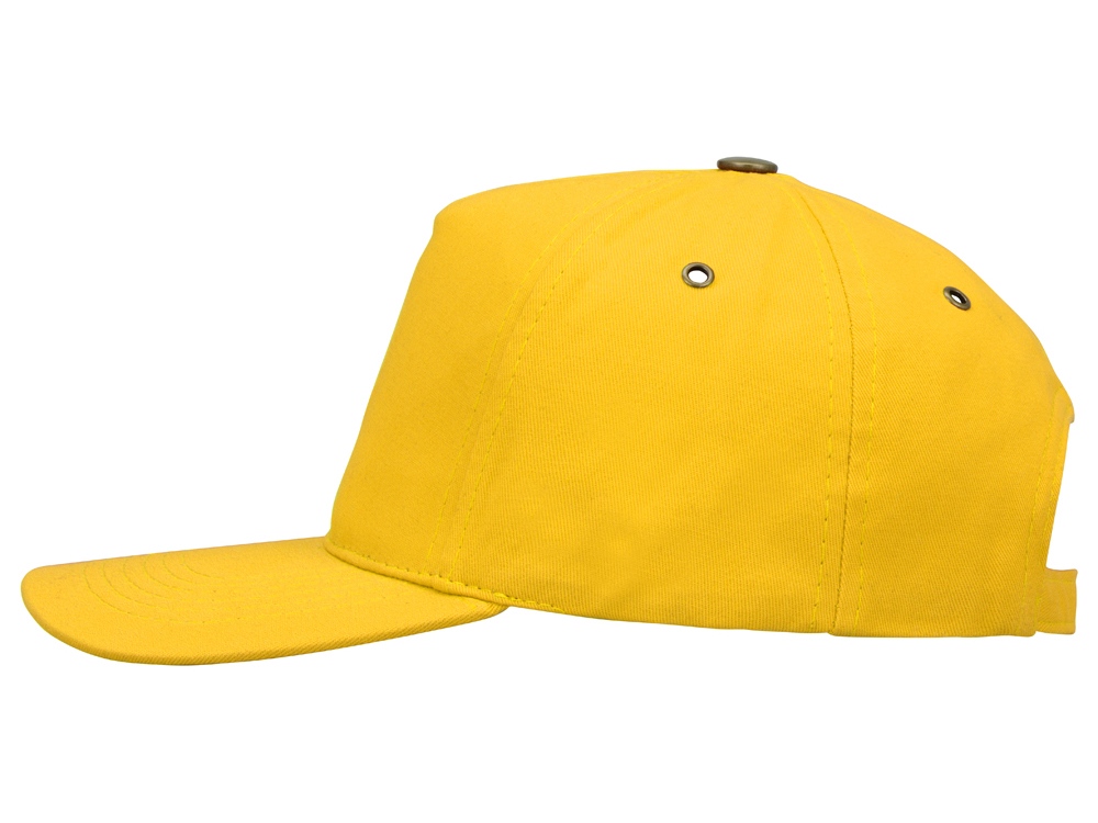 Бейсболка New York  5-ти панельная  с металлической застежкой и фурнитурой, желтый