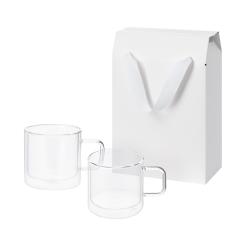 Подарочный набор 2 стеклянные кружки Luna в коробке-пакете