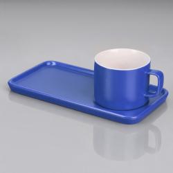 Чайная пара Bristol: блюдце прямоугольное, чашка, коробка, синий
