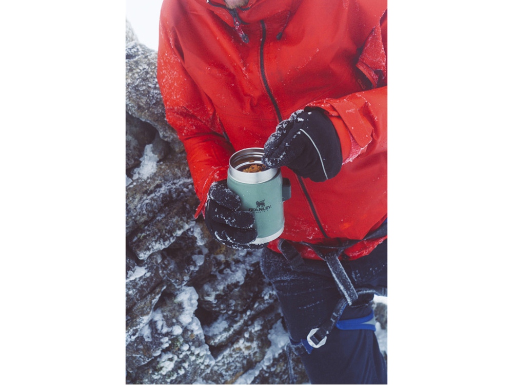 Банка для еды объемом 400 мл с ложкой-вилкой Stanley Legendary - черный матовый