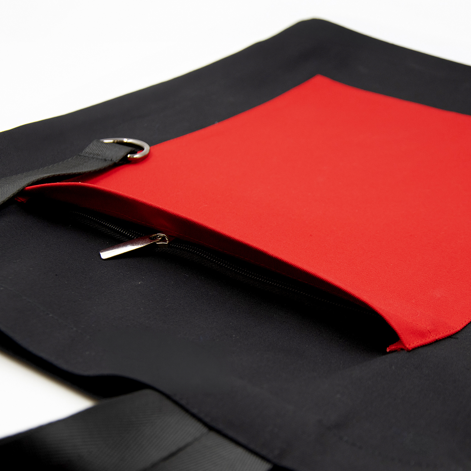 Шоппер Superbag Big Pocket, с карманом на молнии (черный с красным)