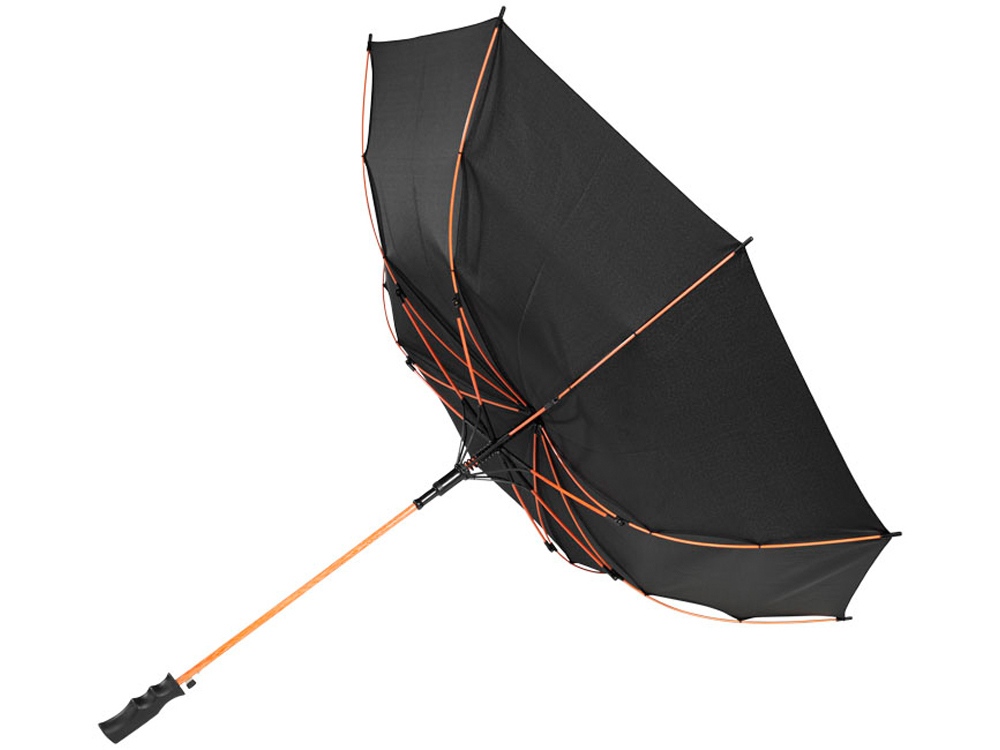 Зонт-трость Spark полуавтомат 23, черный/оранжевый