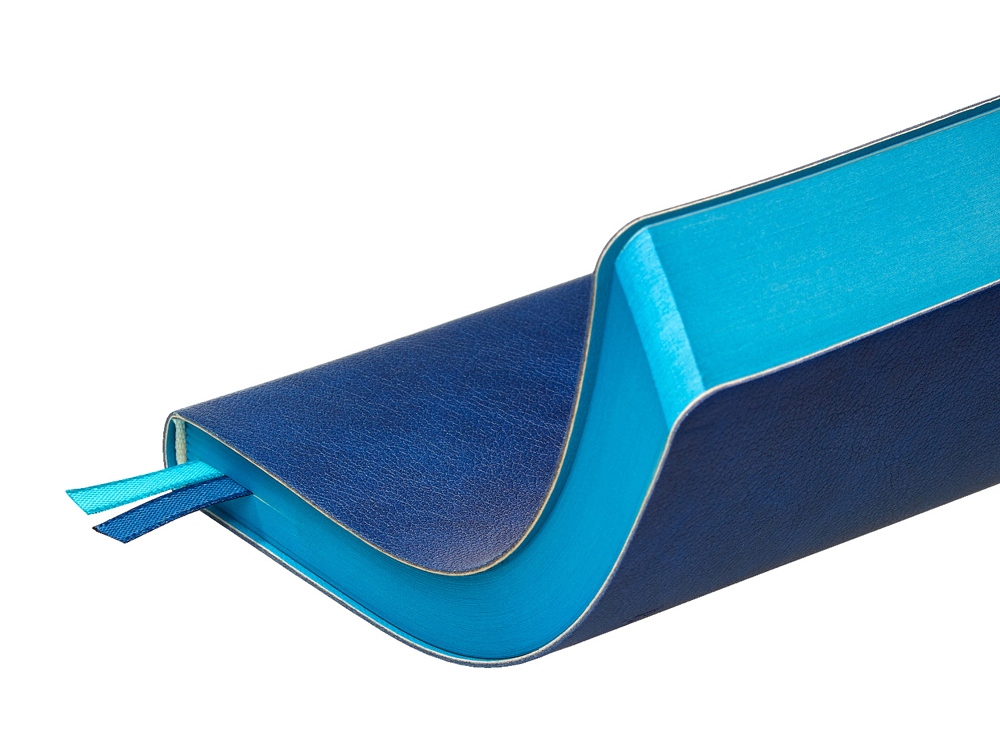 Ежедневник А5 датированный Boston 2026, синий с голубым обрезом