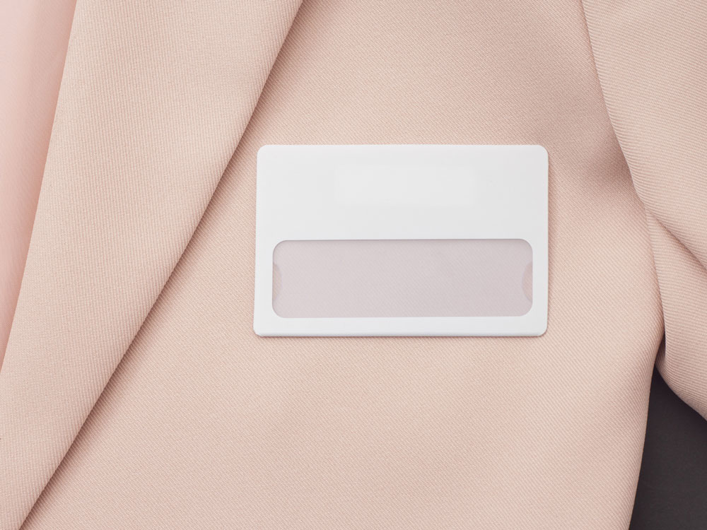 Бейдж с загибушкой(литой) 90х60мм, белый