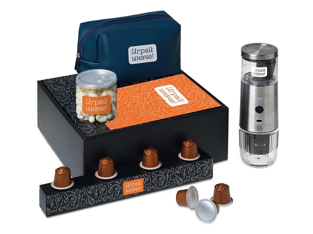 Подарочный набор Re:y. Boost с кофемашиной, капсулами и косметичкой Подарочный набор Re:y. Boost с кофемашиной, капсулами и косметичкой