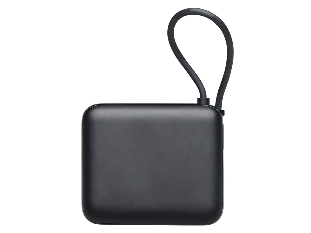 Внешний аккумулятор со встроенным кабелем Liri, QC/PD, 10000 мАч, черный Внешний аккумулятор со встроенным кабелем Liri, QC/PD, 10000 мАч, черный