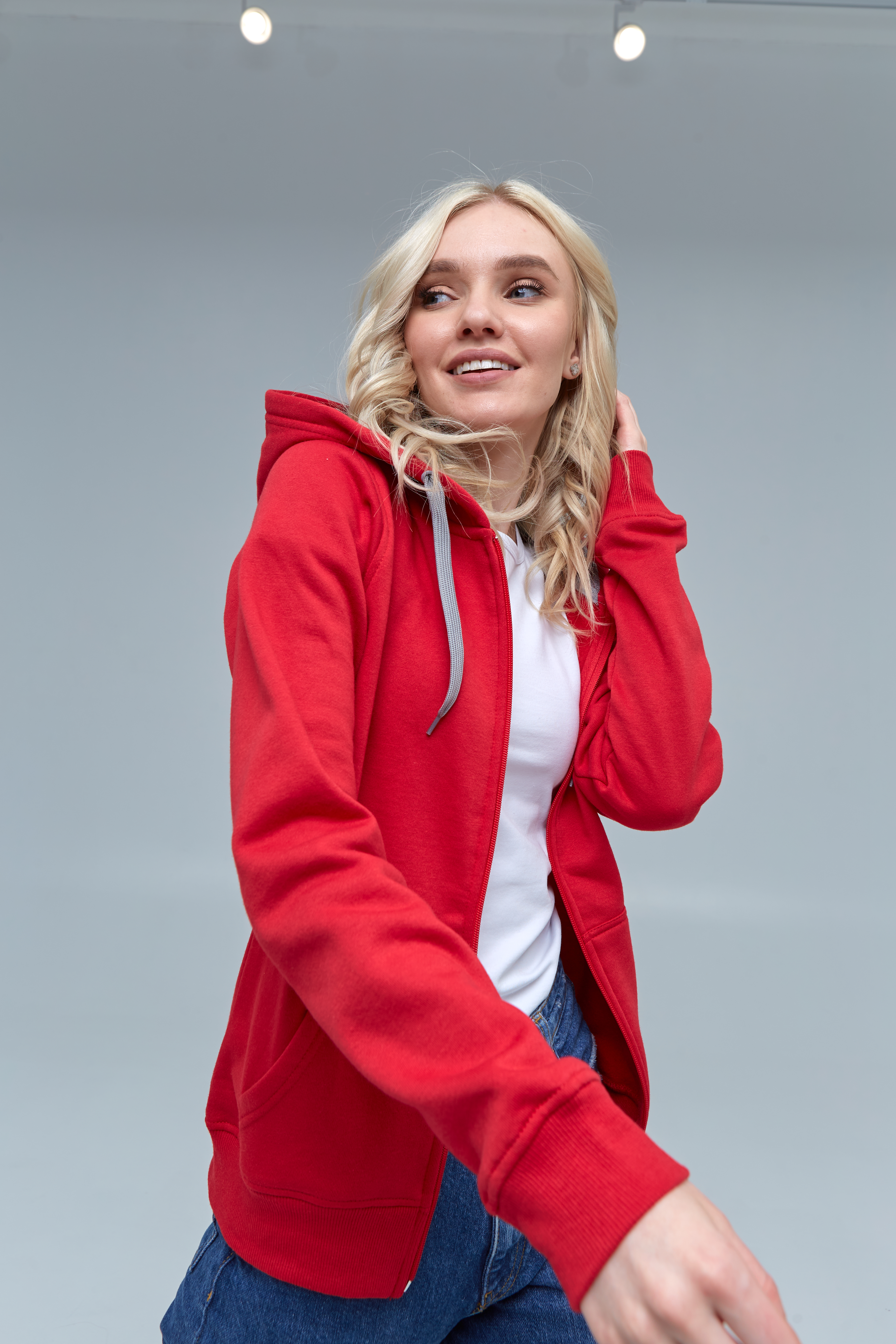 Толстовка женская STAN с капюшоном на молнии футер с начёсом 280, 17W