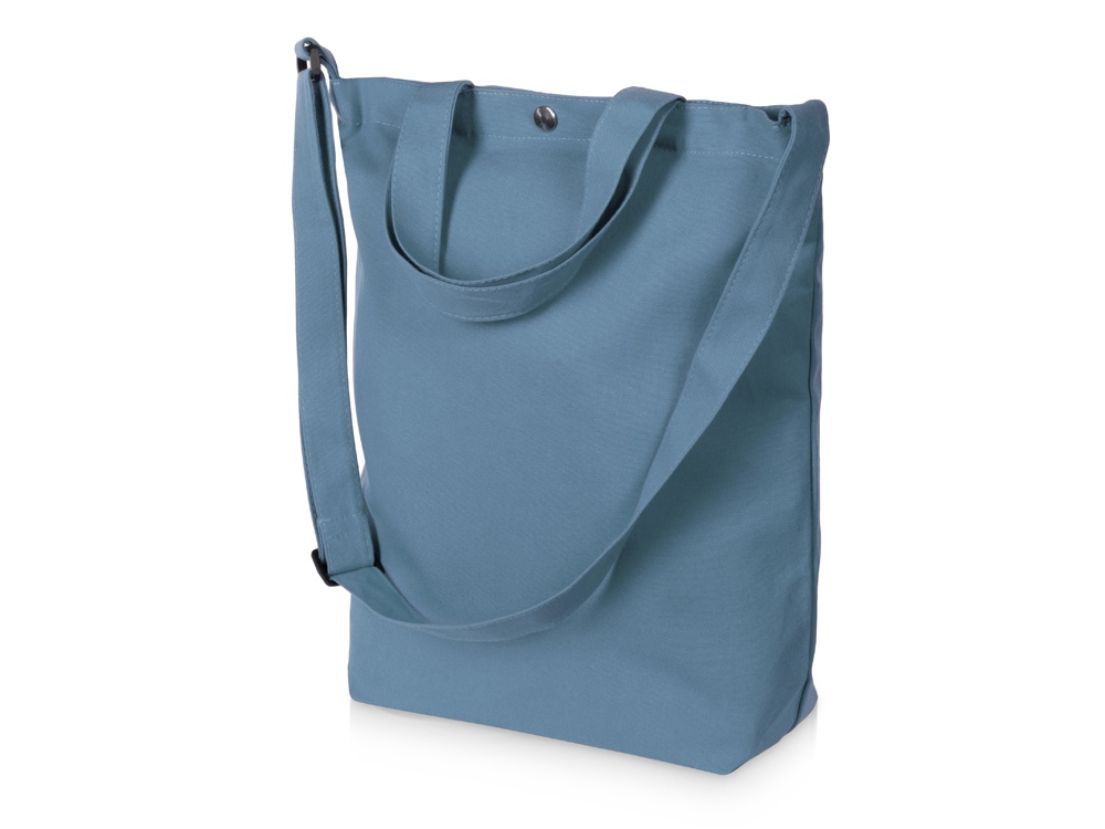 Сумка Helfer из хлопка на кнопке с регулирующейся лямкой, антрацит Сумка Helfer из хлопка на кнопке с регулирующейся лямкой, антрацит