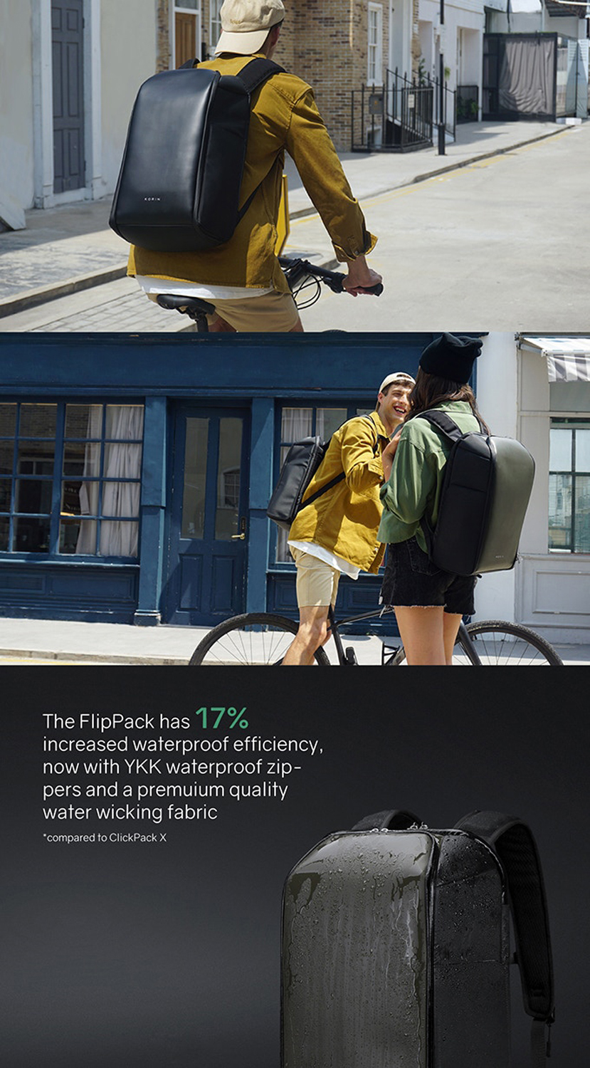 Рюкзак KORIN FlipPack 47х30х17 см, черный