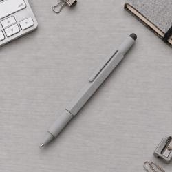 Ручка шариковая металлическая Tool, серый. Встроенный уровень, мини отвертка, стилус