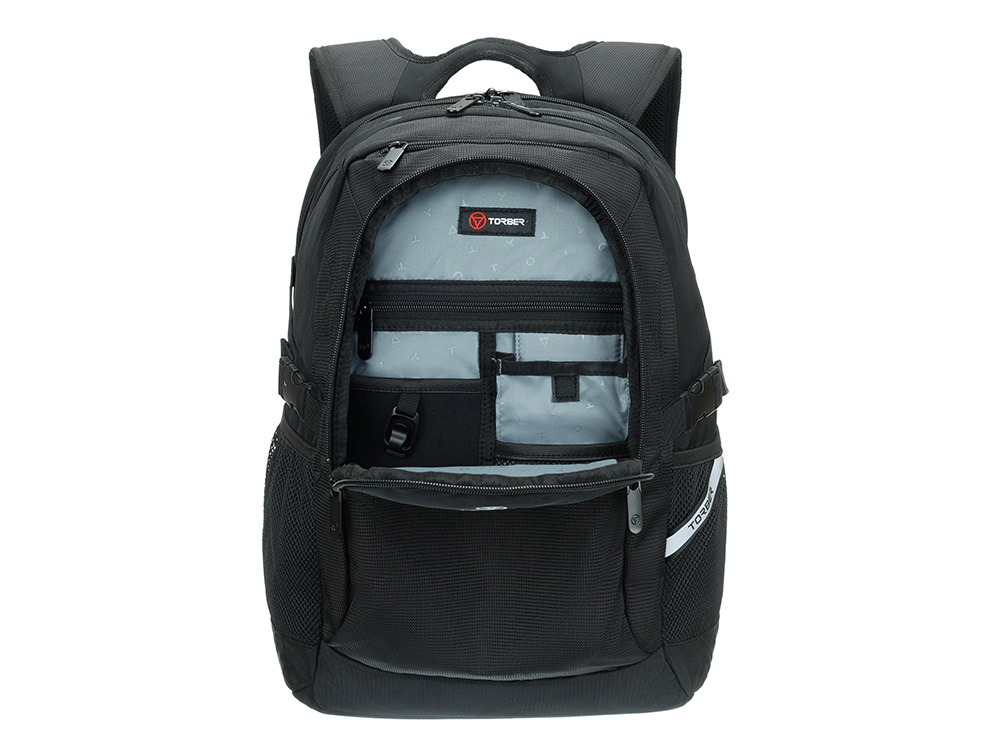 Рюкзак TORBER МЕГАПОЛИС с отделением для ноутбука 16, чёрный, полиэстер, 47 х 34 x 28 см Рюкзак TORBER МЕГАПОЛИС с отделением для ноутбука 16, чёрный, полиэстер, 47 х 34 x 28 см