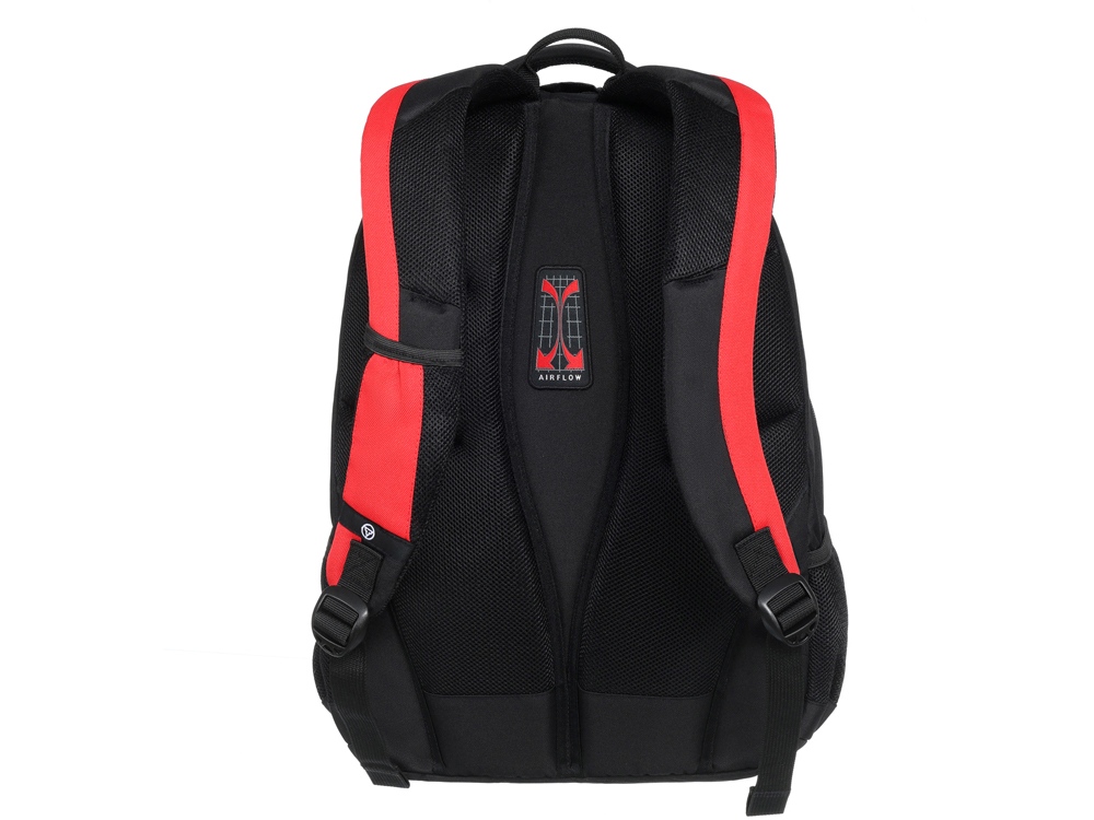 Рюкзак TORBER ROCKIT с отделением для ноутбука 15, черный/красный, полиэстер, 33х19х45 см, 28 л