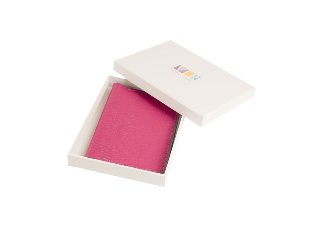 Обложка для паспорта Valerie Concept PSC8, фуксия/бирюзовый Обложка для паспорта Valerie Concept PSC8, фуксия/бирюзовый