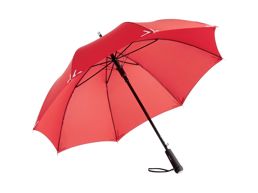 Зонт-трость Safebrella с фонариком и светоотражающими элементами, серый