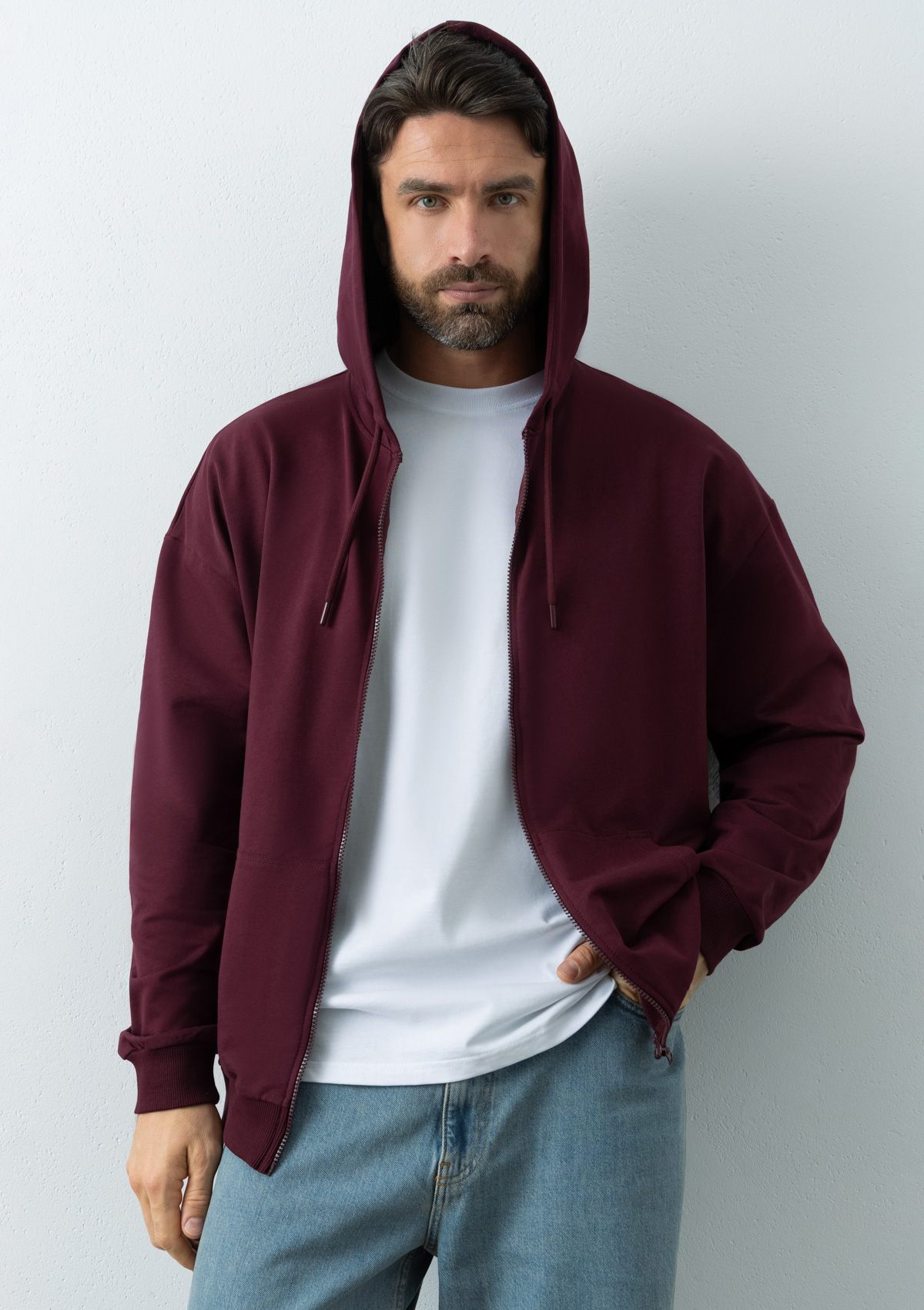 Толстовка STAN Oversize Zip с капюшоном футер без начёса 240, 99