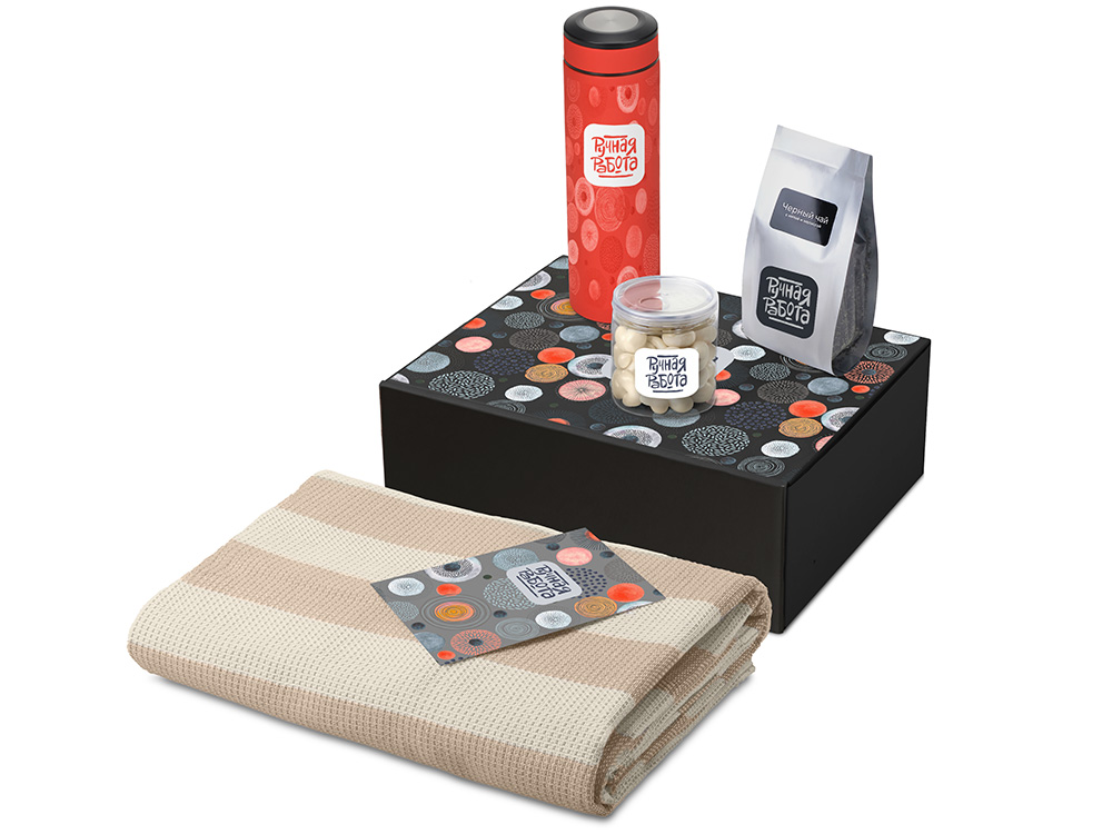 Подарочный набор Re:y. Warm с пледом, термосом и чаем Подарочный набор Re:y. Warm с пледом, термосом и чаем