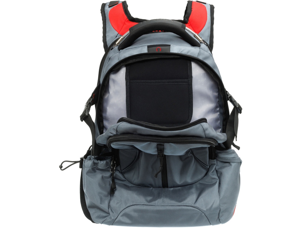 Рюкзак TORBER DRIVE с отделением для ноутбука 15, серый/красный, полиэстер 1680D, 36x17x50 см, 30 л