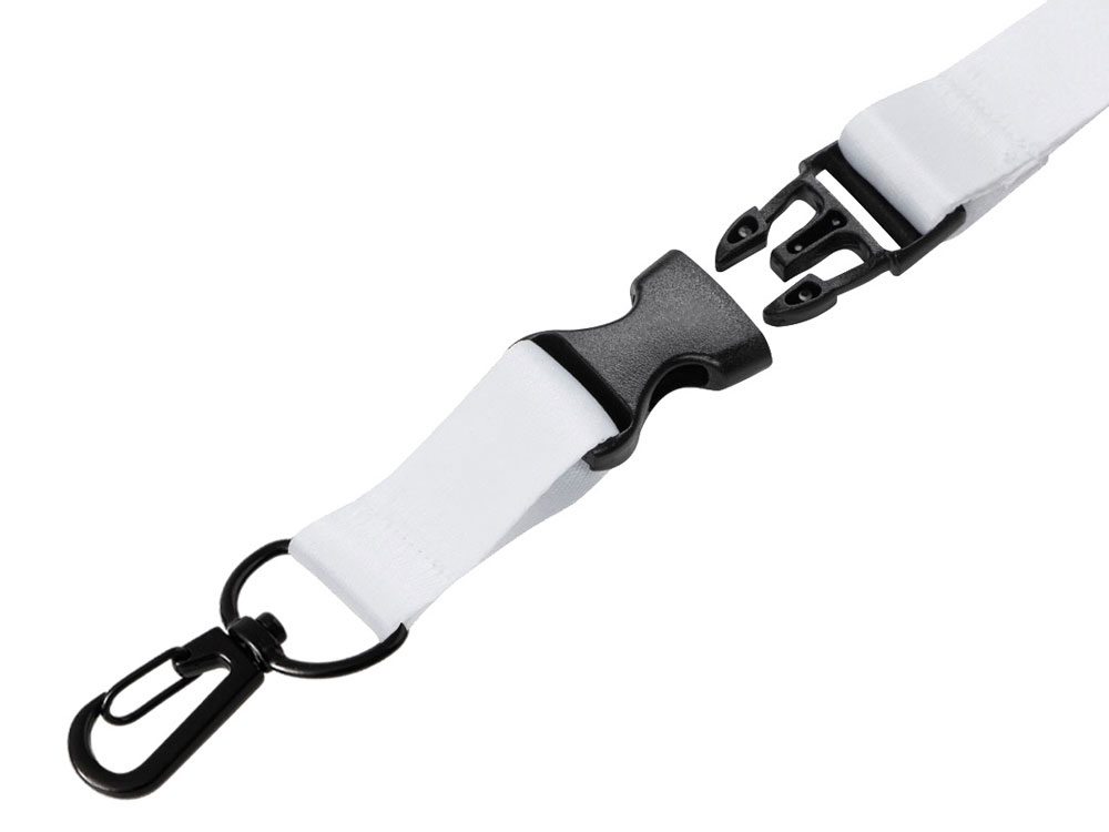 Ланъярд 2 см под сублимацию с карабином и межуровневым замком, черный