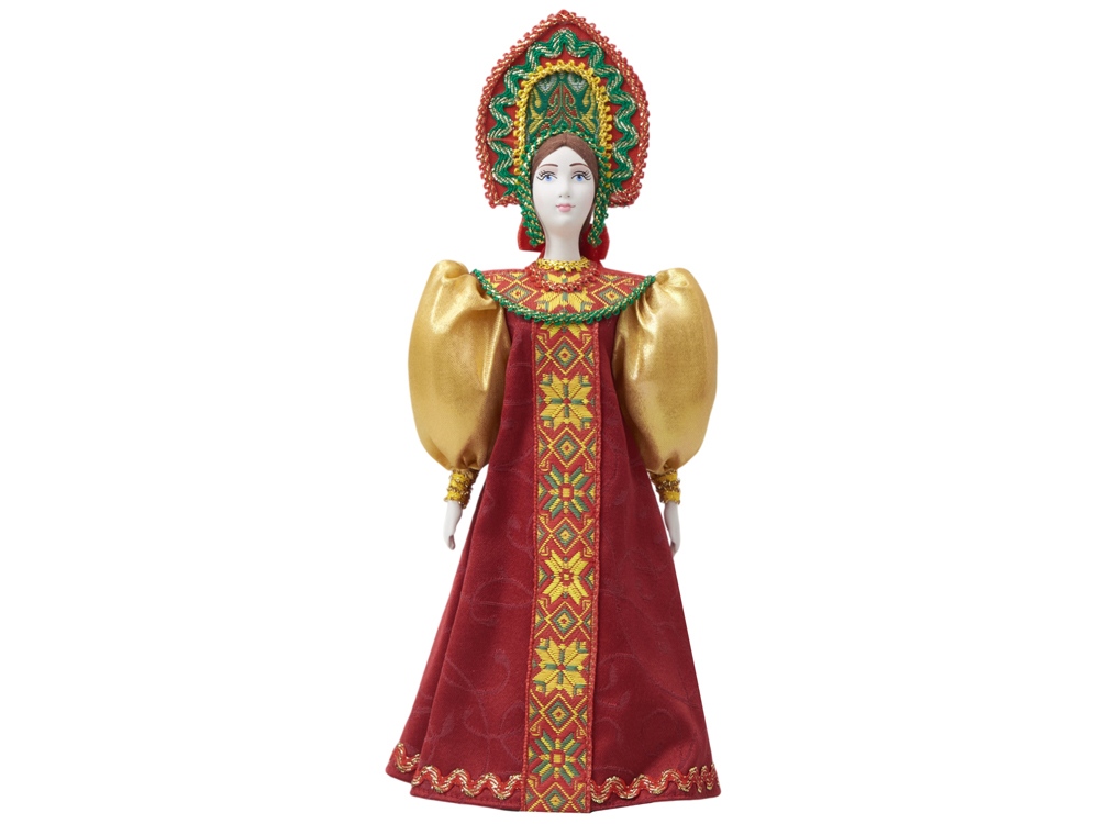 Подарочный набор: кукла фарфоровая, крем-мед, красный