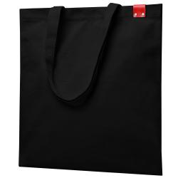 Сумка для покупок IVORY 325 г/м² с PU нашивкой, чёрный/красный