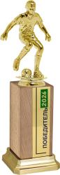 Награда Футболист на деревянном бруске