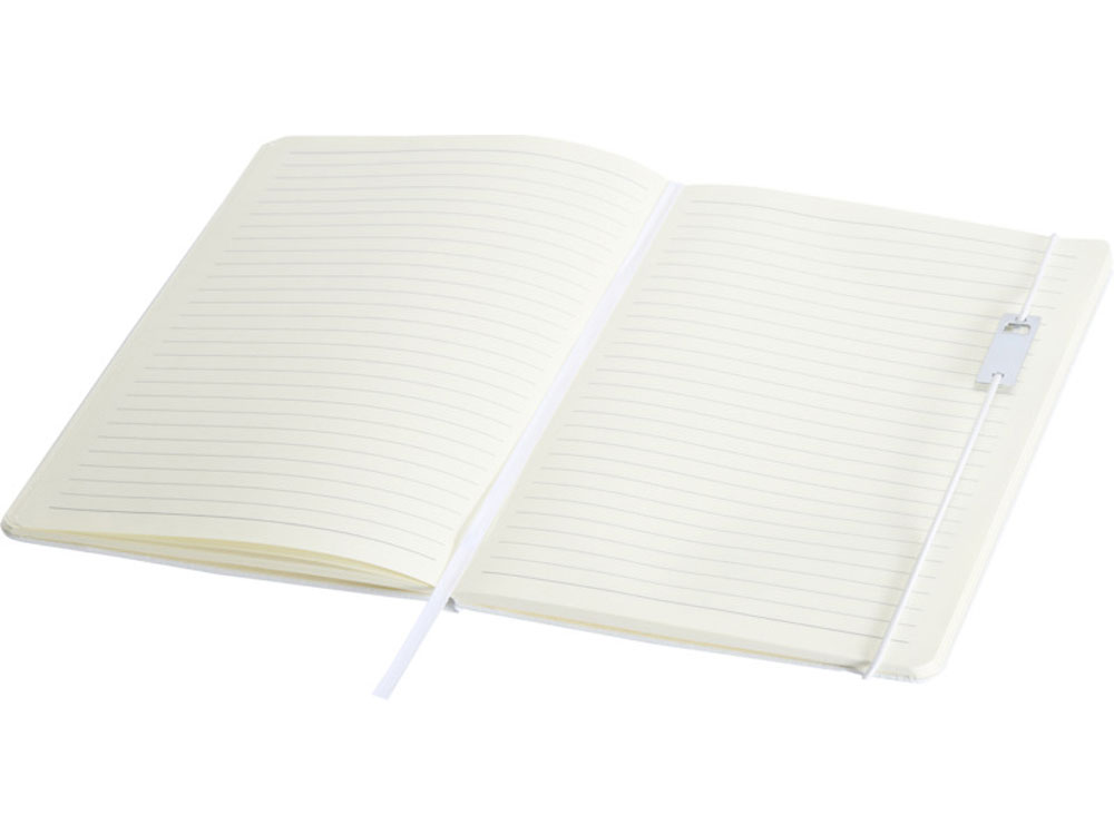 Набор Legato Elegance из блокнота формата А5 в твердой обложке и ручки-роллера, белый/черный