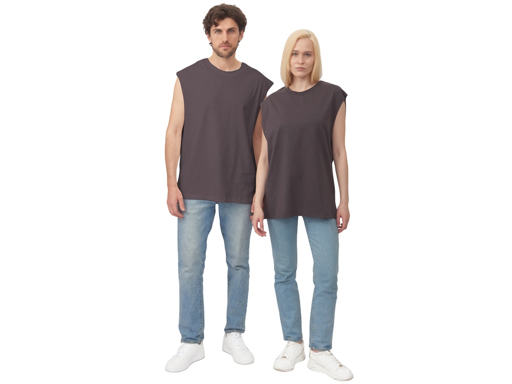 Майка оверсайз Berlin, унисекс, темно-серый