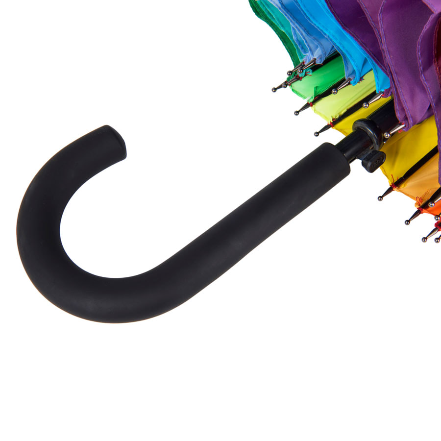 Зонт-трость  "Радуга", пластиковая ручка, полуавтомат