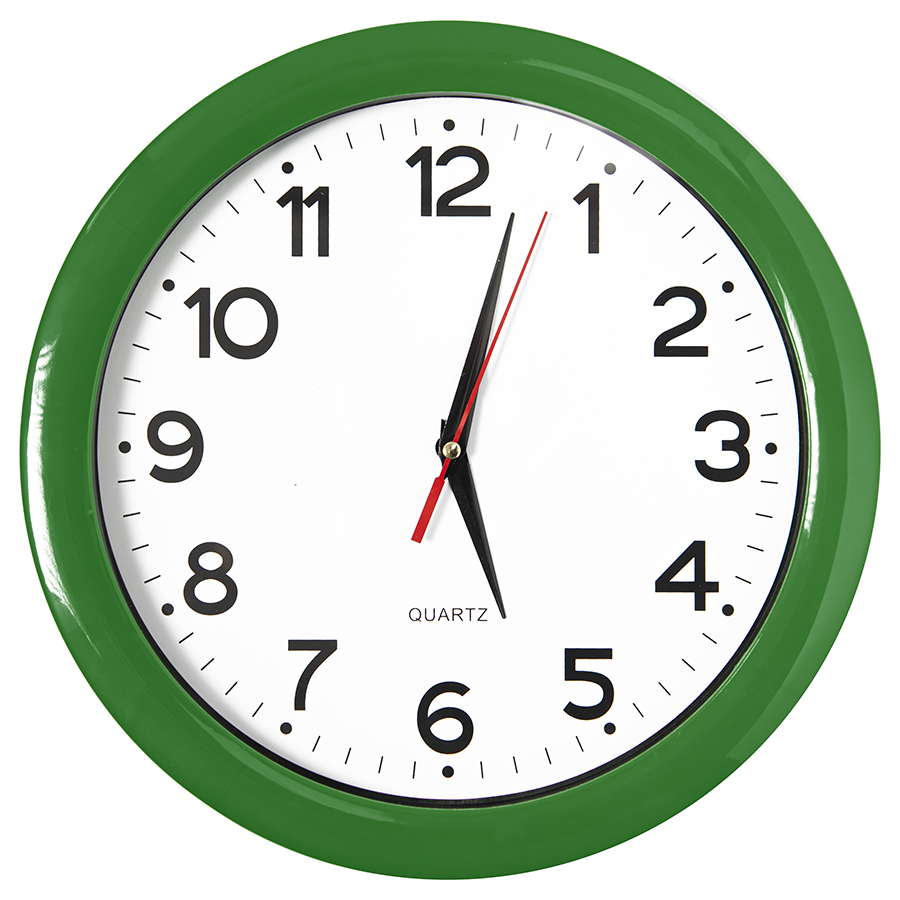 Часы настенные "ПРОМО" разборные ; зеленый,  D28,5 см; пластик