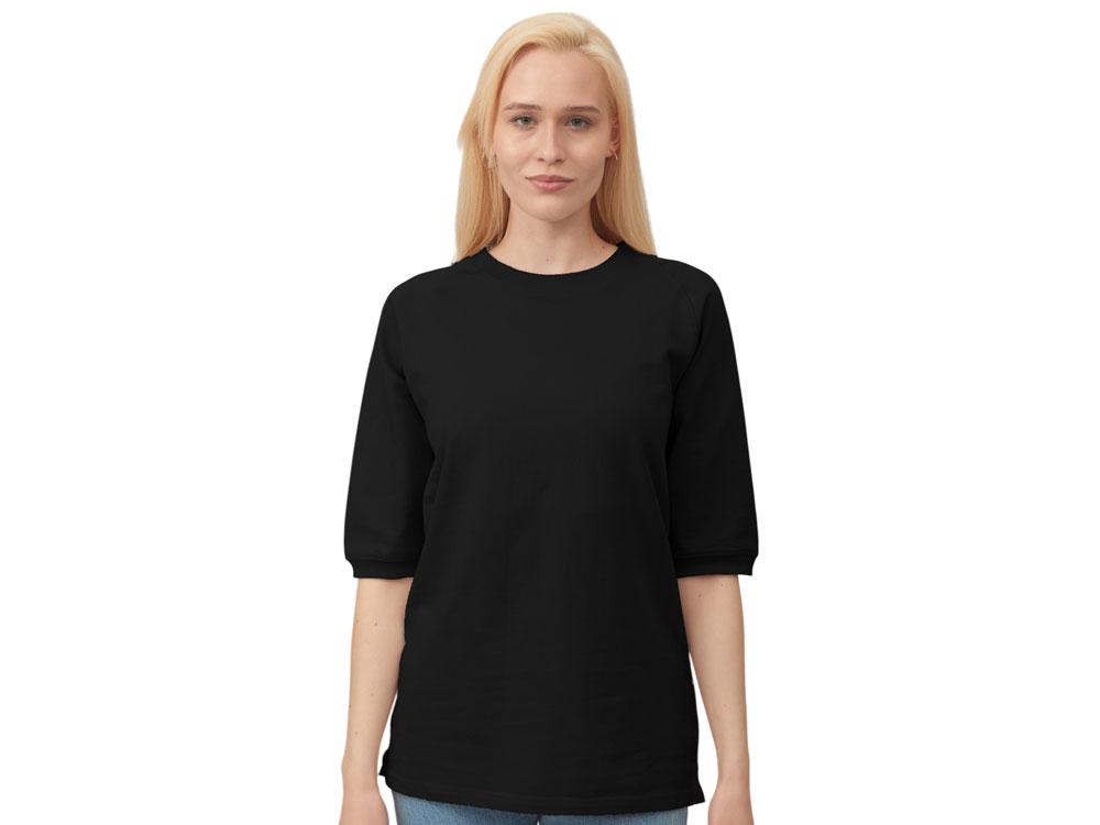 Свитшот с коротким рукавом реглан, черный