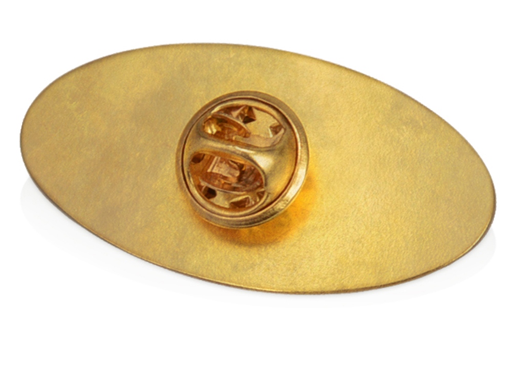 Значок металлический Овал, золотистый