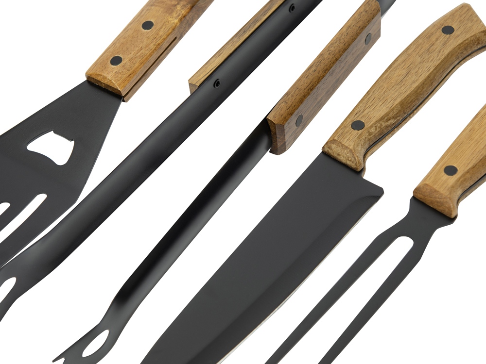 BBQ набор из акации, черный (P) BBQ набор из акации, черный (P)