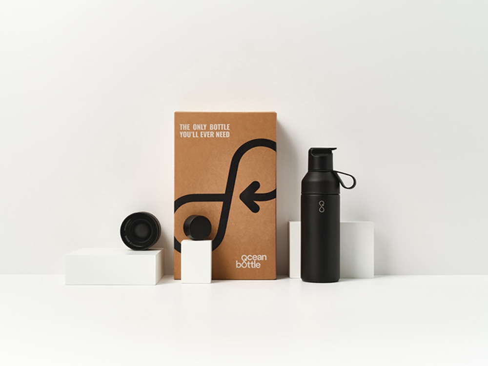 Подарочный набор Ocean Bottle 3-в-1 объемом 500 мл - Obsidian Black