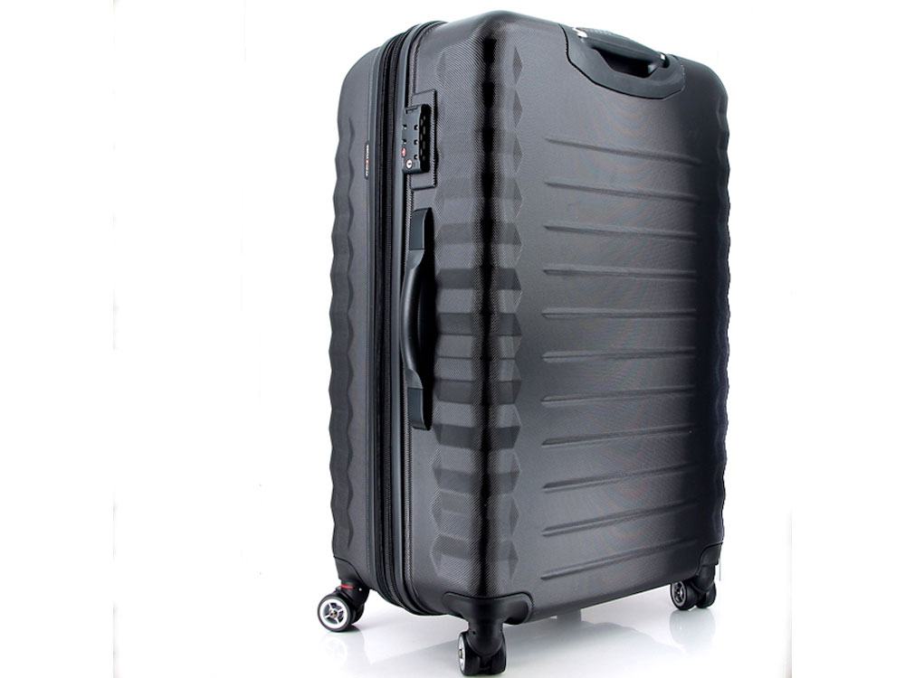 Чемодан SWISSGEAR FRIBOURG, АБС-пластик, 49x31x77 см, 97 л, черный