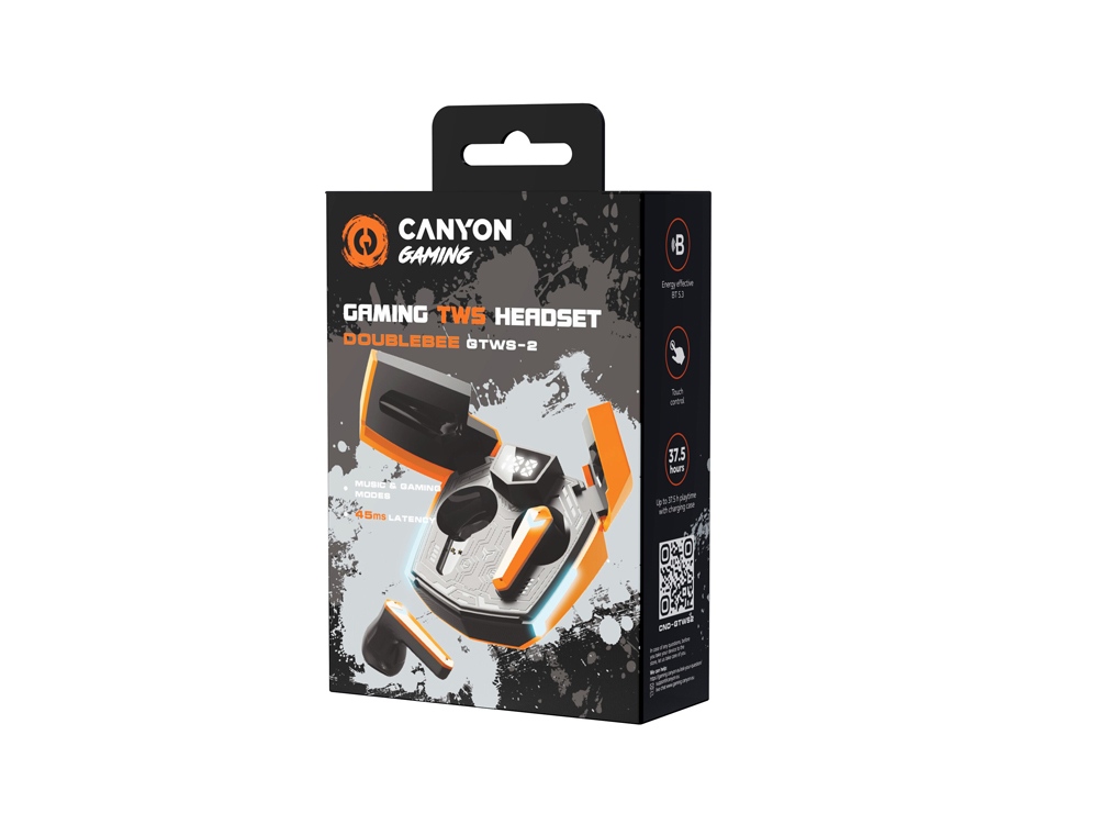 Игровая гарнитура Canyon DoubleBee GTWS-2, оранжевый (CND-GTWS2O) Игровая гарнитура Canyon DoubleBee GTWS-2, оранжевый (CND-GTWS2O)